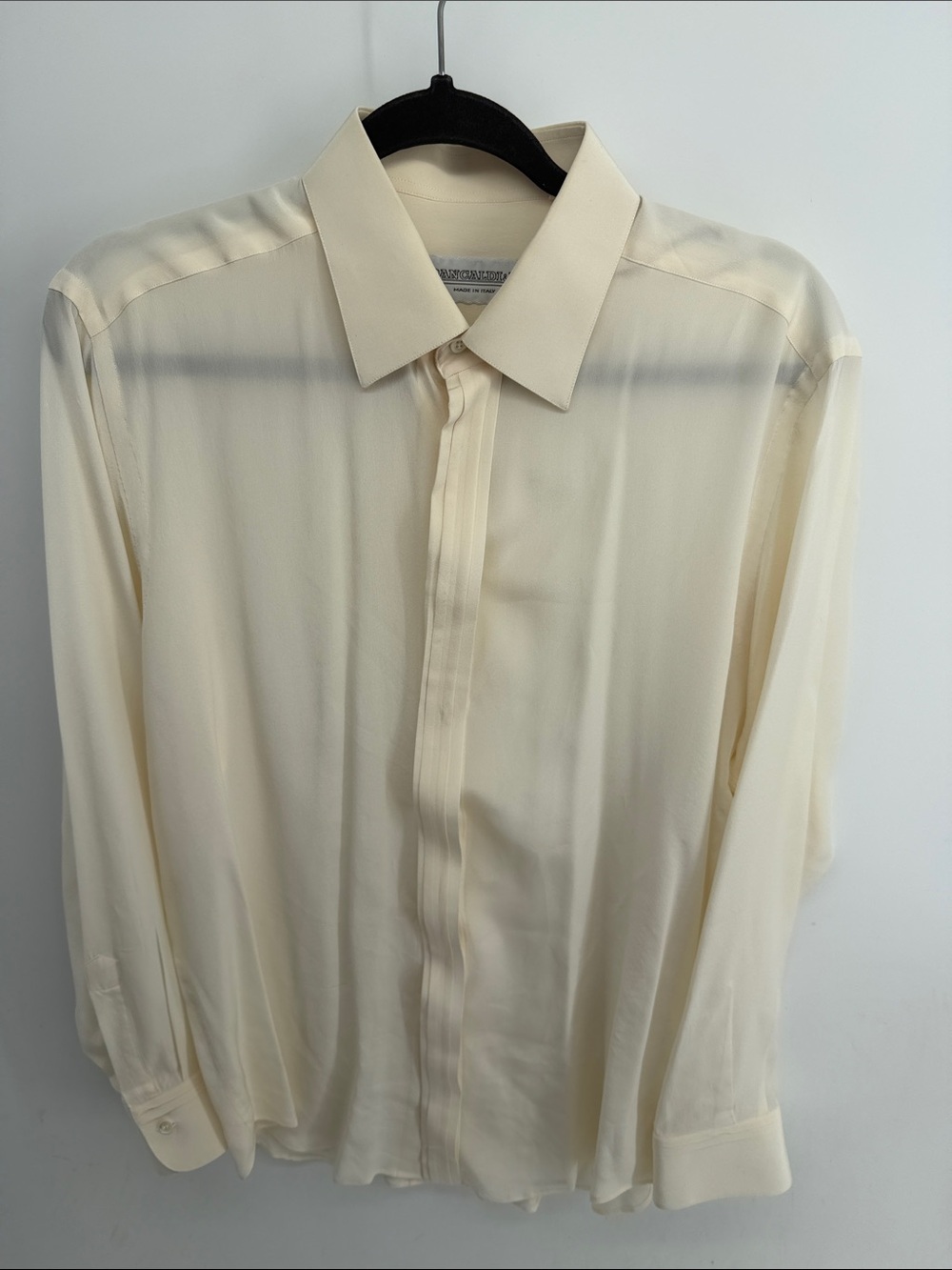 Vintage Pancaldi & B 100% silk Made in Italy long sleeve button up dress shirt